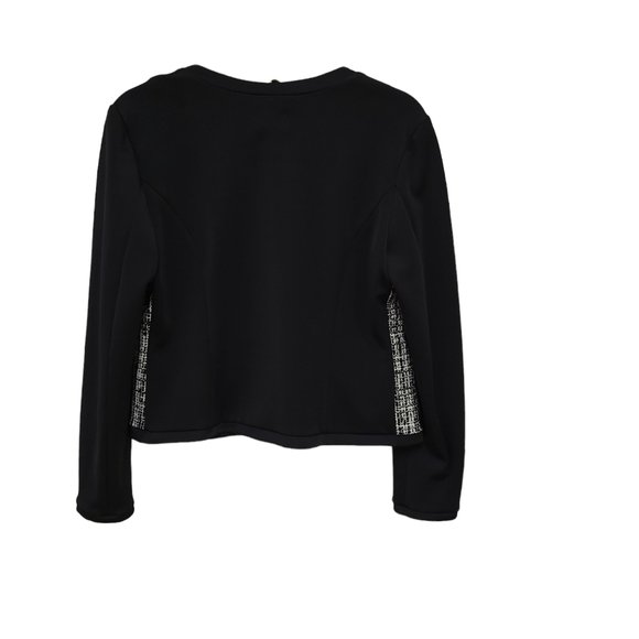 Cynthia Rowley long sleeve cropped collarless boxy blazer tweed jacket Small - Picture 2 of 12